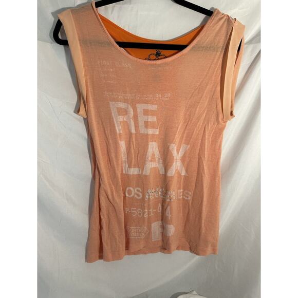 Princess Vera Wang S Top Peach Sleeveless Casual RELAX - Picture 1 of 3